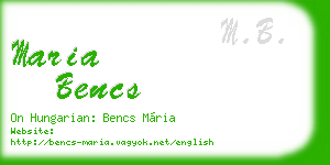 maria bencs business card